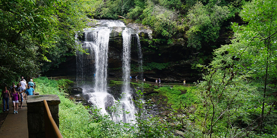 One of many waterfalls in the Blue Ridge Mountains, in the south of Jackson County.