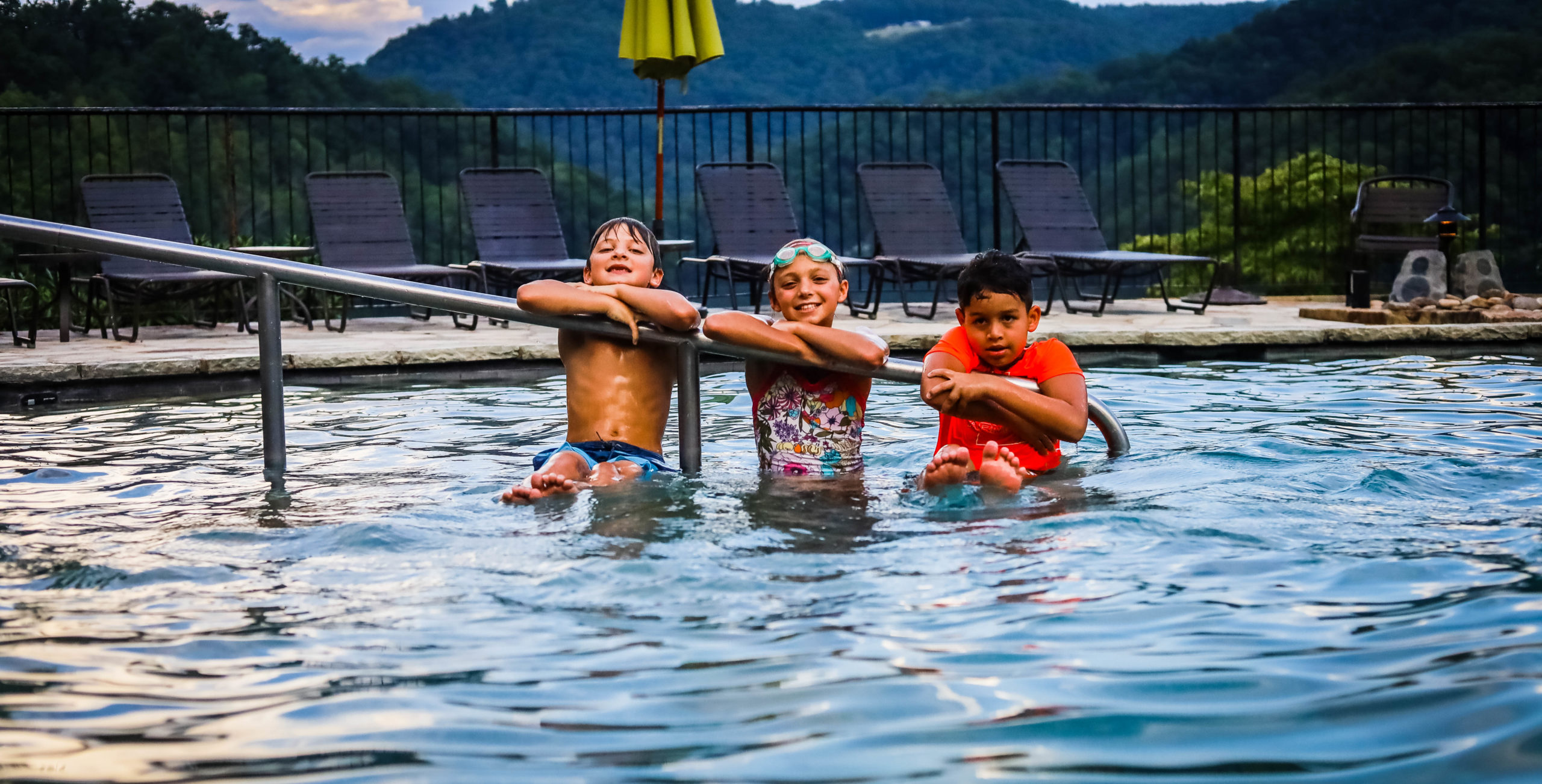Children in a pool.