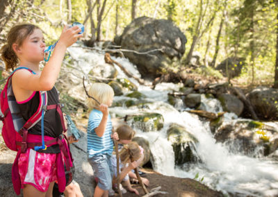 media hiking kids waterfalls