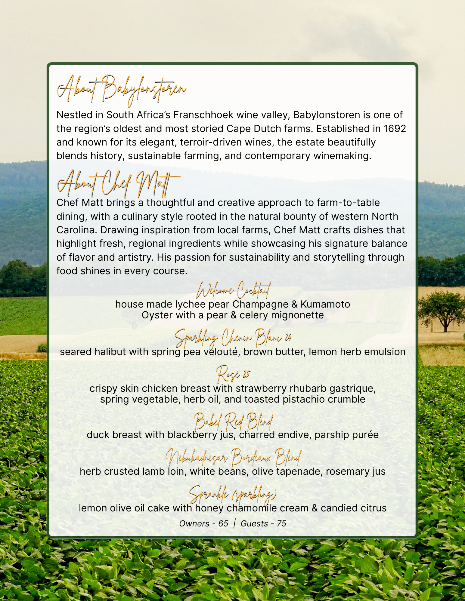 farm to table lunch ()
